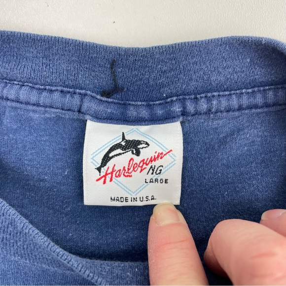 Vtg 90's Harlequin Nature Graphics All Over Print Ocean/Wildlife T Shirt Size L - Picture 4 of 8